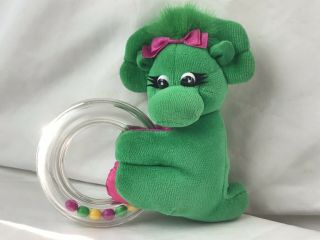 Rare Vintage Barney And Friends Baby Bop Dinosaur Infant Plush Toy Rattle