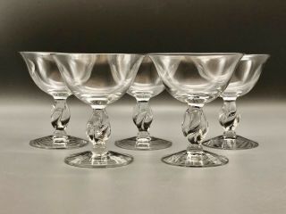 Imperial Glass Crystal Twist Stem Champagne Glass/sherbets Set Of 5