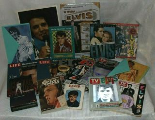 Elvis Memorabilia Life Magazines,  Tv Guides,  1 Vhs,  Dvd,  Cards,  Books,  Magazines