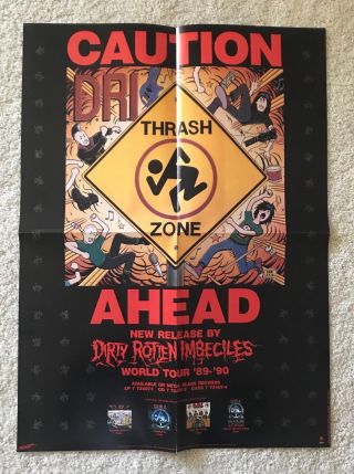 D.  R.  I.  - Thrash Zone Promo Poster - 1989 - Dirty Rotten Imbeciles Nos