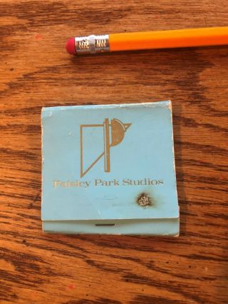 Prince Paisley Park Studios Matchbook Matches From The Late 80 