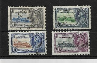 Straits Settlements King George V 1935 Silver Jubilee Set Sg 256 - 259 Re 338