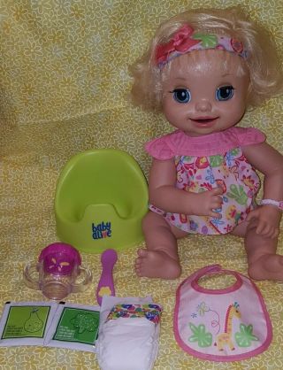 2007 Baby Alive Doll Learns To Potty Eyes Mouth Move Talks Soft Face -