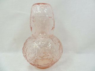 Vintage Pink Depression Glass Tumble - Up Bedside Water Glass & Tumbler Set