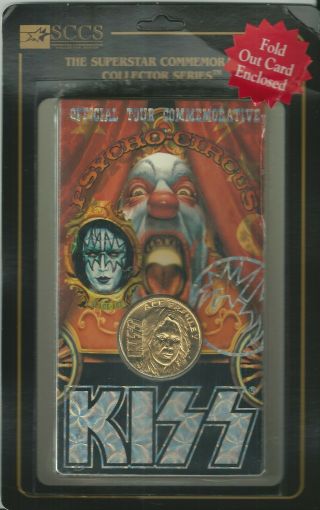 Kiss Psycho Circus Xmas 24k Gp Ace,  Small Gene Tour N/s 2 Coins