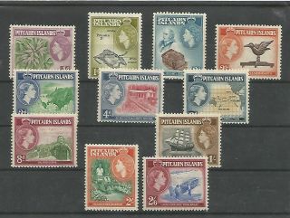 Pitcairn Island 1957 Qeii Set (11 Values) Sg 18/28 Fine Mnh Set C $67