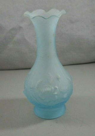 Vintage Lenox Imperial Glass Frosted Ice Blue Rose Vase