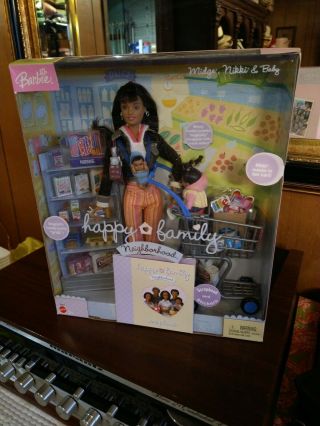 Happy Family Shopping Fun Midge Nikki Baby Barbie Doll African American Aa Cart "