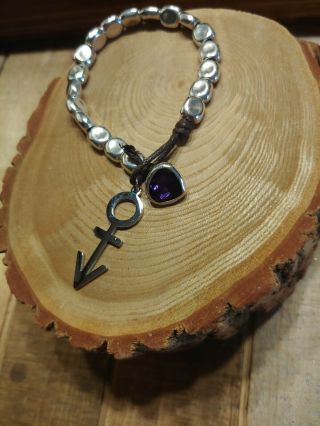 Prince Rogers Nelson Inspired Purple Rain Love Symbol Bracelet