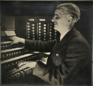 French Blind Organist André Marchal Large Antique Photograph