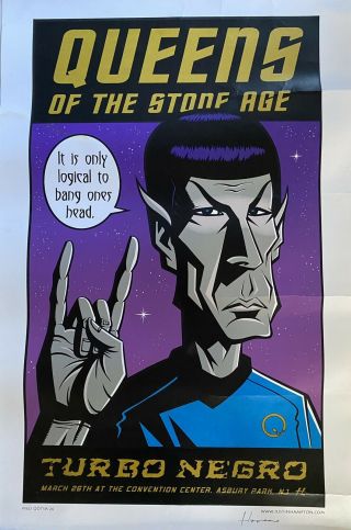 Queens Of The Stone Age Poster 2003.  Autographed By Artwork Designer.  Rare