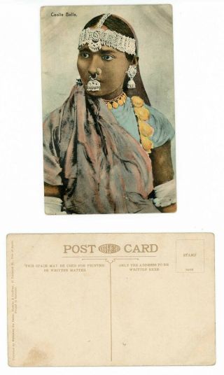 Trinidad & Tobago 1900 Waterman Postcard Of An Indian Woman,  Hand Coloured