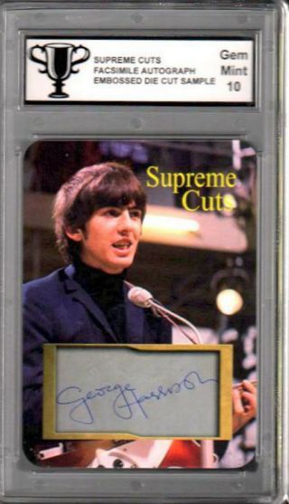 The Beatles / George Harrison / Autograph Sample Card / Gem 10