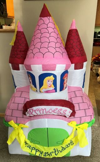 Airblown Inflatable Disney Princesses Castle Happy Birthday 4 Ft.  Tall In/outdoor