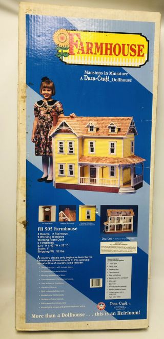 Vintage Dura - Craft Wood Farm House Dollhouse Kit Fh505 1993