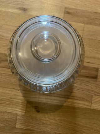 Vintage Clear Ribbed Glass Jar Canister - Air - tight Lid - Candy Cookie Jar 2