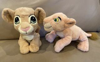 Disney Parks The Lion King Plush Toy 11” Female Lioness & 8” Baby Nala