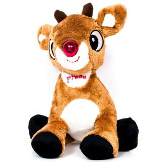 Rudolph The Red Nosed Reindeer Plush 10 " Nose Lights Up Plays Music Christmas