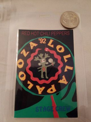 Red Hot Chili Peppers 1992 Laminated Backstage Pass Stage Crew Lollapalooza