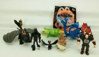Spin Master How To Train Your Dragon Rare Yellow Tail Toothless,  Hiccup Figure