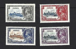 Cyprus 1935 George V Silver Jubilee Set Of 4 Stamps,  Sg.  144 - 147,  Cat £39,  Mh