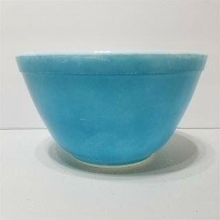 Vintage Pyrex 401 Mixing Bowl Blue 1.  5 Pint Small Nesting Ovenware Made in USA 2
