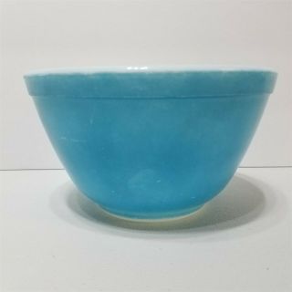 Vintage Pyrex 401 Mixing Bowl Blue 1.  5 Pint Small Nesting Ovenware Made in USA 3