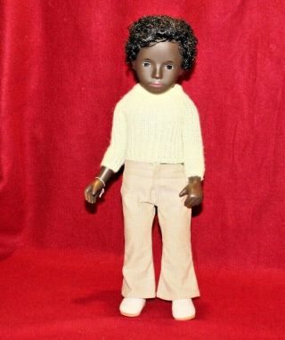 16 " Vintage 309 Sasha Doll Caleb,  Black Hair Brown Eyes,  Box,  Tag,  England.