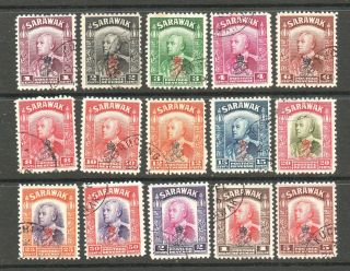 Sarawak - 1947 Crown Colony Overprints - 15 Fine Stamps