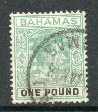 Bahamas 1938 George Vi Sg157 £1 Green & Black Very Fine