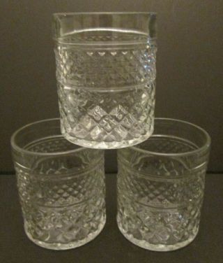 Set Of 3 - Anchor Hocking Wexford Straight Sided Juice Glasses - 3.  4 " High