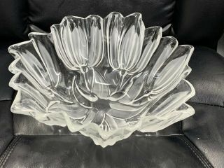 Vintage Mikasa Tulip Frosted/clear Glass Dish/bowl/compote Germany