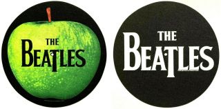 The Beatles Apple Records & Drop T Logo Slipmat Set [pair] Lp Vinyl Turntable