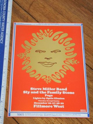 1968 Steve Miller Band,  Pogo Fillmore Concert Postcard Bg151,  Wes Wilson Art