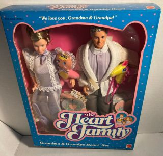 Vintage Mattel The Heart Family Grandma & Grandpa 12 " Doll 1986 Nib 3132 Barbie