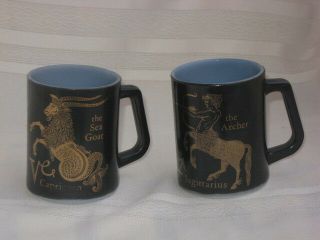 Federal Horoscope Zodiac Mugs Sagittarius The Archer,  Capricorn Sea Goat 2 Mugs