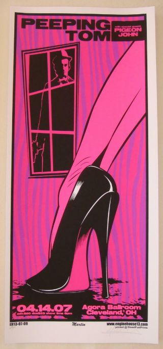 2007 Peeping Tom - Cleveland Silkscreen Concert Poster By Mike Martin S/n