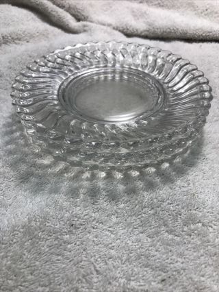 (4) Fostoria Glass Colony Clear Bread & Butter Plates 6 1/8” Elegant Glassware