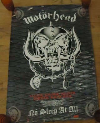 Vintage Motorhead No Sleep At All Promotional Poster 24 X 36