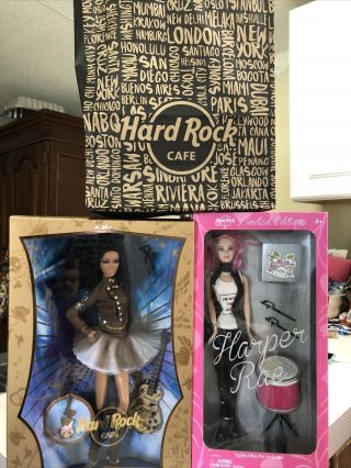 Two Very Rare Hard Rock Cafe Barbie Dolls 2007 And 2018 Very Hard To Find