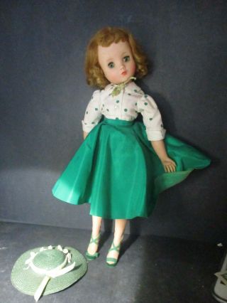 Vintage 1950s Madame Alexander Doll 14 " Elise Polka Dot Blouse With Hat S859 Pd