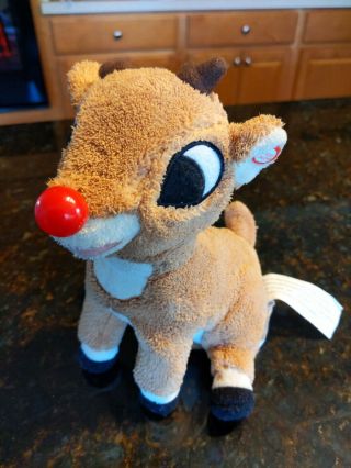 Gemmy Singing Rudolph The Red Nose Reindeer Christmas Plush Toy Vintage