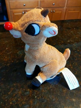 Gemmy Singing Rudolph The Red Nose Reindeer Christmas Plush Toy Vintage 2