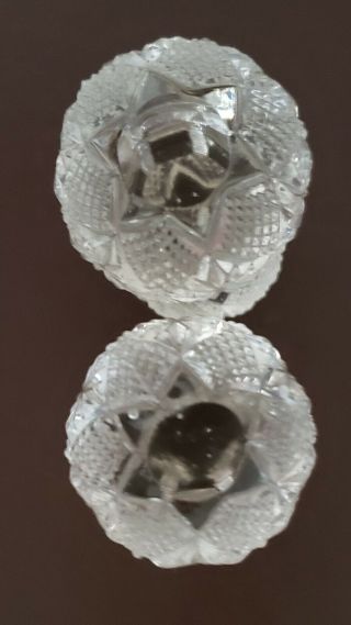 2 matching Cut Glass notched Crystal Knife Rests 3