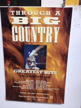 Big Country “greatest Hits” Promo Poster 20” X 30”