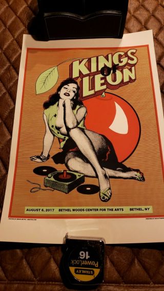 Kings Of Leon In Concert Card Stock Poster Woodstock Bethel August 6 2017