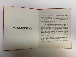 Vintage Program Booklet Frank Sinatra Pat Henry at Caesar ' s Palace Las Vegas 3