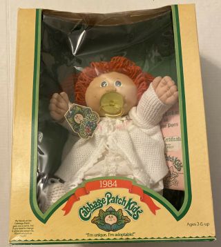 Vtg 1984 Official Cabbage Patch Kids " Raquel Jilly” Nib,  Signed W/ Papers