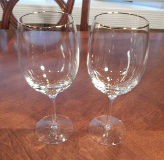 Lenox Crystal " Eternity Gold " Pattern Set Of (2) Iced Tea Glasses (s) 8 1/4 "