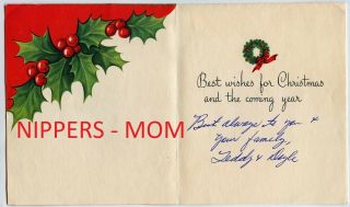 Rare Signed Christmas Card From The Wilburn Brothers - Teddy & Doyle - Vintage